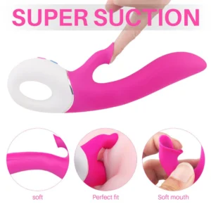 dildo rabbit ergonomico in silicone viola