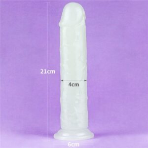 Dildo realistico Lovetoy che si illumina al buio grazie alla polvere luminosa