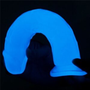 Dildo realistico Lovetoy flessibile che si illumina al buio in colore blu intenso