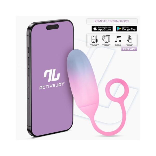 Into You ovetto vibrante con app ActiveJoy blu e rosa